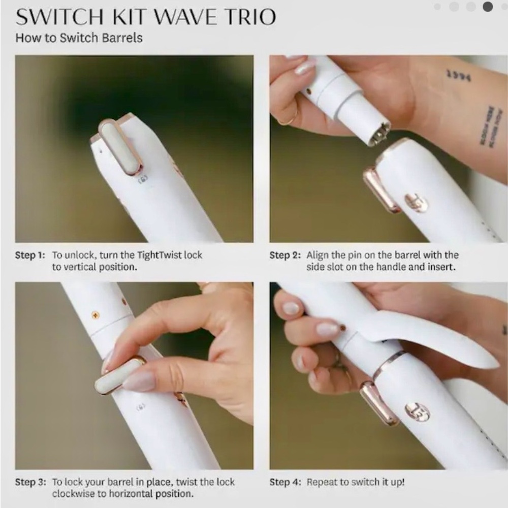 T3 Switch Kit Wave Trio Styling Iron - White and Gold - Picture 7 of 10